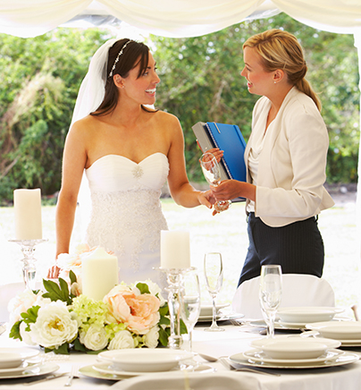 wedding planner and bride