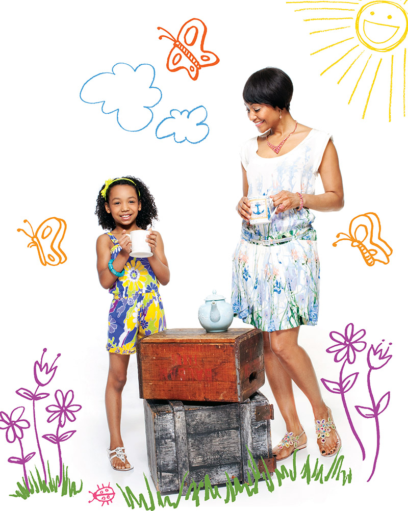 mother and daughter fashion florals