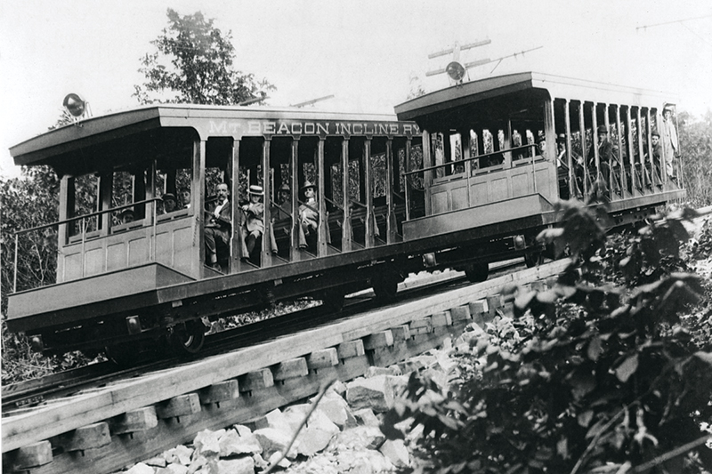 mount beacon incline railway trolley cars